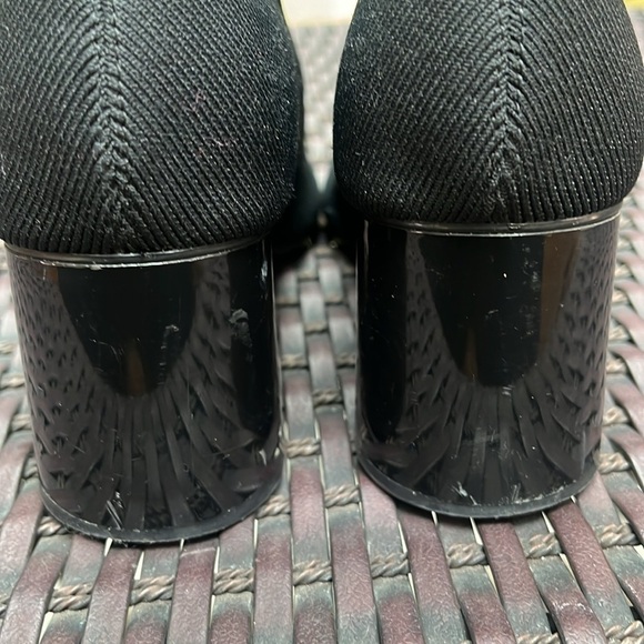 Zara fabric knit booties with shiny black heel size 39 - Picture 3 of 11
